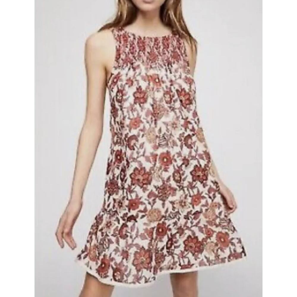 Free people pink Floral Swing Dress